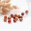 Round Printed Wood Beads X-WOOD-R243-13mm-M2-4