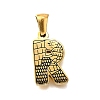 Golden 304 Stainless Steel Pendants STAS-K300-01G-R-1