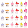 24Pcs 6 Styles Resin Pendants with Platinum Tone Iron Loops RESI-TA0004-17-2