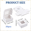 30Pcs Foldable Square Paper Storage Gift Boxes with Visible Window CON-PH0003-62B-2