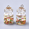 Glass Bottle Pendants GLAA-T001-04C-2