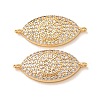 Brass Micro Pave Clear Cubic Zirconia Connector Charms CU-CBA4579-03G-A-1