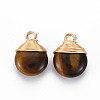 Natural Tiger Eye Pendants G-S359-288B-2