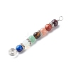 7 Chakra Mixed Gemstone Copper Wire Wrapped Big Pendants PALLOY-JF01899-02-4