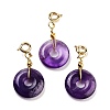 Natural & Synthetic Gemstone Donut Pendant Decorations G-P537-04G-2