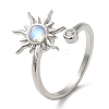 Rotatable Cat Eye Open Ring with Cubic Zirconia RJEW-Q776-01G-03-1