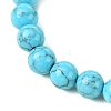 Synthetic Turquoise & Natural Zebra Jasper Stretch Bracelets BJEW-JB11474-02-4