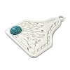 304 Stainless Steel with Dyed Synthetic Turquoise Pendants STAS-G374-05S-10-2