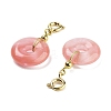 Cherry Quartz Glass Donut Pendant Decorations G-P537-04G-02-2