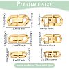 6Pcs 3 Styles 304 Stainless Steel Fold Over Clasps STAS-PH0006-08-2
