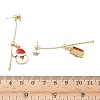 Christmas Aloy Enamel Dangle Stud Earrings for Women EJEW-F399-05B-G-3