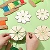 4Pcs 4 Styles Wood Braiding Disk AJEW-YW0002-16-4