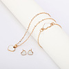 Heart Alloy Enamel Link Bracelets & Stud Earrings & Pendant Necklaces for Women FS-WG7E308-01-1