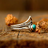 Alloy and Synthetic Turquoise Finger Rings FS-WG19095-05-3