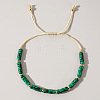 Synthetic Malachite Adjustable Braided Bracelets for Women Men JS7852-2-1