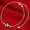 Delicate Silver Plated Brass Cubic Zirconia Butterfly Anklets AJEW-BB05217-C-4