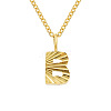 Personalized Stainless Steel Textured Alphabet Initial Pendant Necklaces for Women Men RF0956-2-1