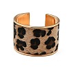 Alloy PU Open Cuff Bangles Bangles BJEW-U014-01G-03-2