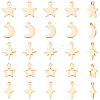 40Pcs 5 Styles Brass Pendants KK-BBC0028-62-7