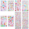 8Pcs 7 Styles Acrylic Rhinestone Self-Adhesive Stickers STIC-SP0001-11-1