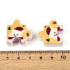 UV Plating Opaque Printed Acrylic European Beads OACR-N153-06A-3
