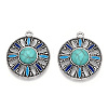Synthetic Turquoise Pendants PALLOY-TAC0044-52AS-3