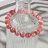 Natural Argentina Rhodochrosite Beaded Stretch Bracelets BJEW-L700-01C-3