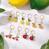 Glass Seed Beads Fruit Leverback Earrings EJEW-MZ00340-1