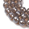Electroplated Natural Agate Beads Strands G-B191-A07-6mm-05-3