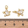 Brass Micro Pave Clear Cubic Zirconia Charms CU-CBAF0F8-16A-G-3