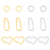 Unicraftale 12Pcs 6 Style 304 Stainless Steel Linking Rings STAS-UN0040-39-1