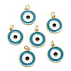 Brass Enamel Pendants KK-P204-12G-2