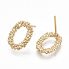 Brass Stud Earrings KK-S348-365-2
