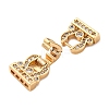 Brass Micro Pave Clear Cubic Zirconia Fold Over Clasps KK-P291-16G-2