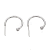 Tarnish Resistant 304 Stainless Steel C-shaped Hoop Circle Ball Stud Earrings STAS-K204-04P-1