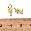 26Pcs Brass Micro Pave Cubic Zirconia Charms KK-R218-10G-3