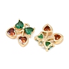 Brass Micro Pave Cubic Zirconia Charms KK-F906-11G-01-2