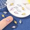 SHEGRACE Brass Pave Cubic Zirconia Oval Connector Charms XGRQ2O679-437P-5