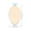 Undyed Wooden Pendant X-YS-TAC0005-01-8