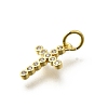 Brass Micro Pave Cubic Zirconia Charms KK-P295-54G-2