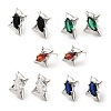 Cubic Zirconia Star Stud Earrings EJEW-G297-26P-1