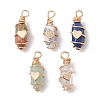 Bullet Shape Gemstone Pendants PALLOY-JF03214-1