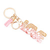 Alloy & Resin Tassel Keychainss AJEW-TADJ0001-20G-06-2