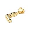 Rack Plating Brass Micro Pave Clear Cubic Zirconia Perdants KK-C067-12G-L-2