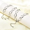 304 Stainless Steel Teardrop Link Chain Necklaces for Women Men NJEW-A058-02P-3