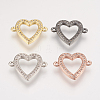 Brass Micro Pave Cubic Zirconia Links ZIRC-J020-08-1