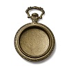 Flat Round Alloy Pendant Cabochon Settings PALLOY-J414B-AB-NF-1