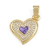 Brass Micro Pave Cubic Zirconia Enamel Pendants KK-Z123-19G-02-1