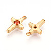 Ion Plating(IP) 304 Stainless Steel Micro Pave Cubic Zirconia Charms STAS-N110-01D-G-2
