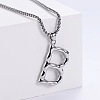 3Pcs Stainless Steel Textured Letter Pendants LW4134-2-1